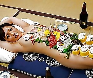 Japanese gal Asuka Ayanami is a food plate uncensored