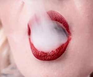 FREE VIDEO Arya Grander smoking fetish  hot MILF close up  kinky girl with red lips