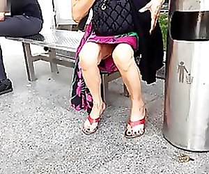 Perfect Granny Sexy Upskirt Sexy Feets Toes