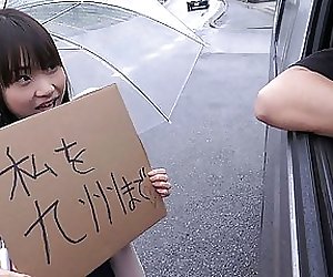 Japanese schoolgirl Mikoto Mochida is sucking a strang