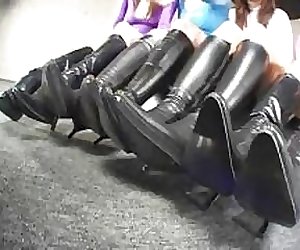 Kinky Japanese sluts in boots getting nailed